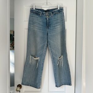 Lucky Brand Mid Rise Cropped Wide Leg Jeans with No Back Pockets in Size 4/27